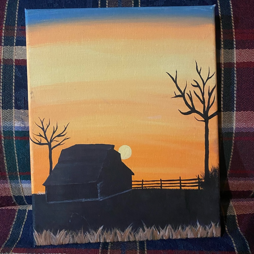 Gloss finished canvas painting